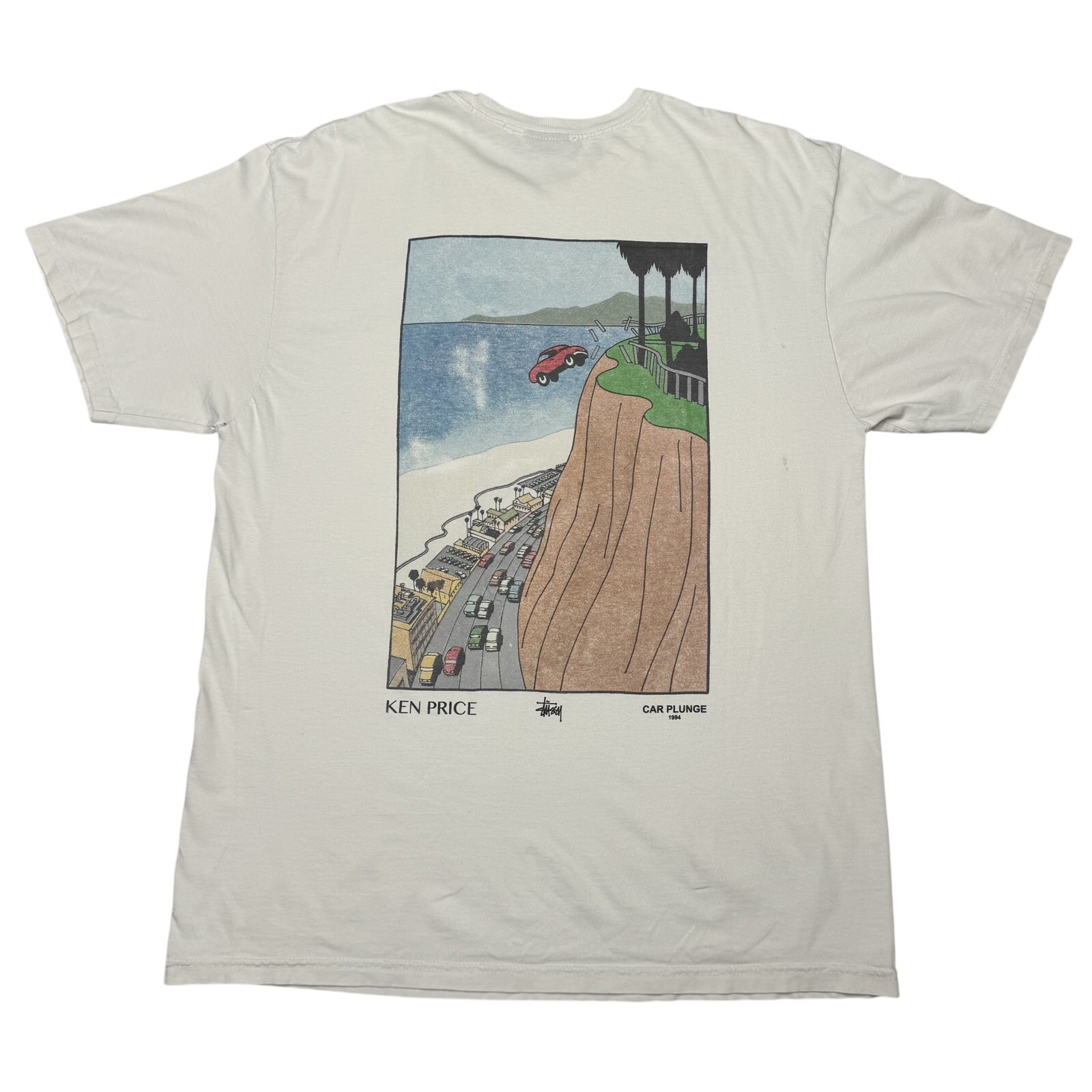 Stussy Ken Price Car Plunge Pocket Tee Shirt Men's Large Surf Skate Streetwear